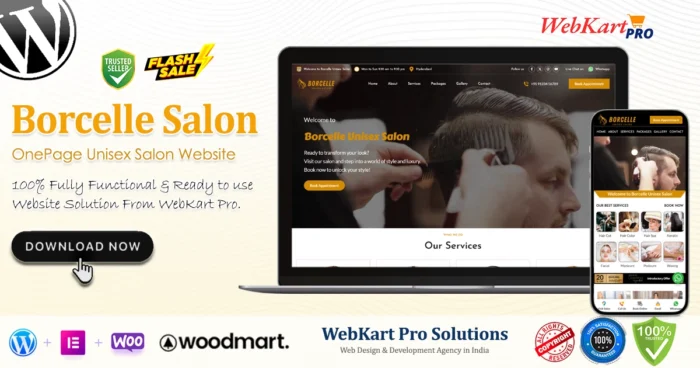 "Borcelle Salon – OnePage Unisex Salon Website "